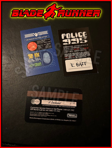 Replica Inspired Prop & Cosplay Blade Runner ID Card Prop Set Includes: Deckard ID, Gaff ID, Plus WorldCard Prop (All Made From Card)