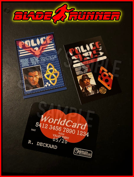 Replica Inspired Prop & Cosplay Blade Runner ID Card Prop Set Includes: Deckard ID, Gaff ID, Plus WorldCard Prop (All Made From Card)