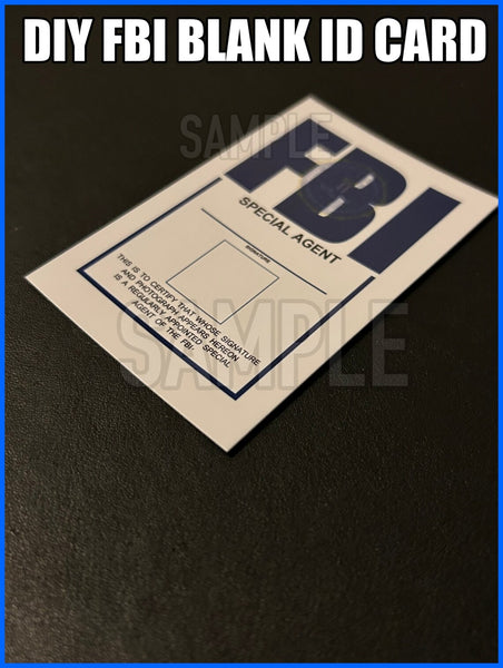 Replica Inspired Prop & Cosplay DIY FBI Blank Details ID Card / Supernatural Prop Double Side Print (Made From Gloss/Matte Card)