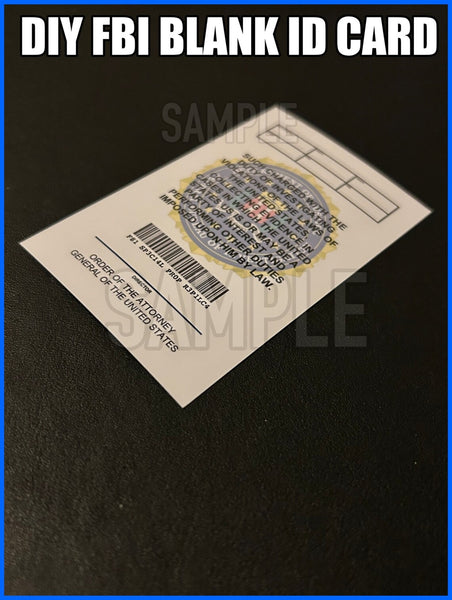 Replica Inspired Prop & Cosplay DIY FBI Blank Details ID Card / Supernatural Prop Double Side Print (Made From Gloss/Matte Card)