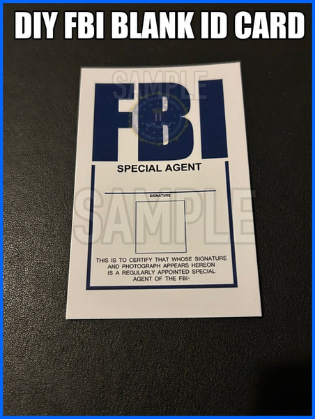 Replica Inspired Prop & Cosplay DIY FBI Blank Details ID Card / Supernatural Prop Double Side Print (Made From Gloss/Matte Card)