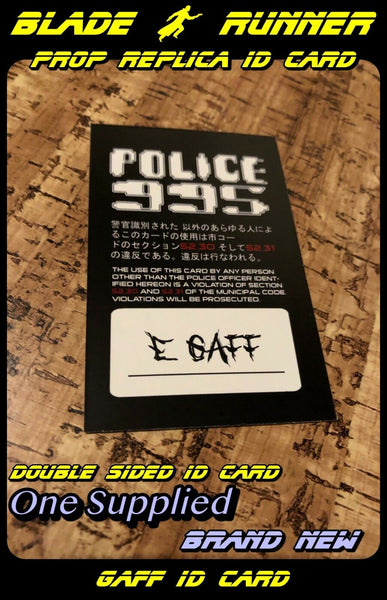 Prop Replica Blade Runner ID Card GAFF Costume / Cosplay - Double Sided