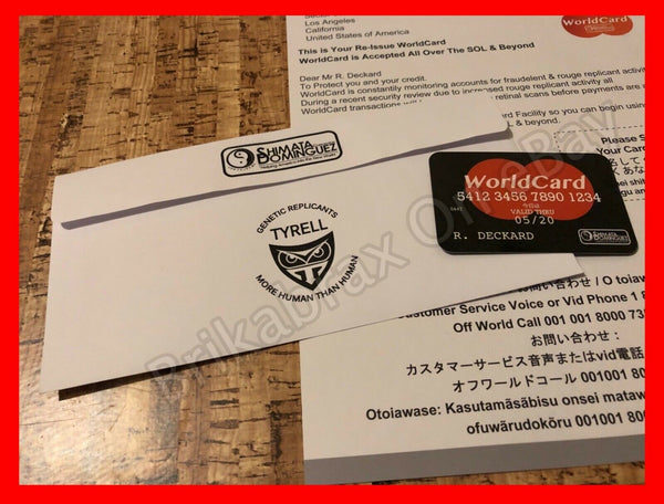 Prop Replica Blade Runner Cosplay / Collects Set WorldCard +Letter & ID Card New