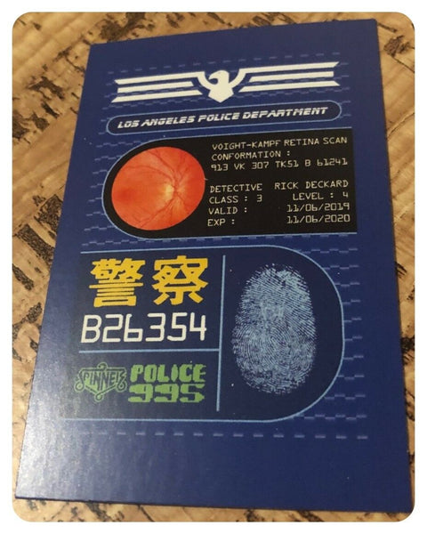 Prop Replica Blade Runner ID Card Rick Deckard Costume / Cosplay - Double Sided