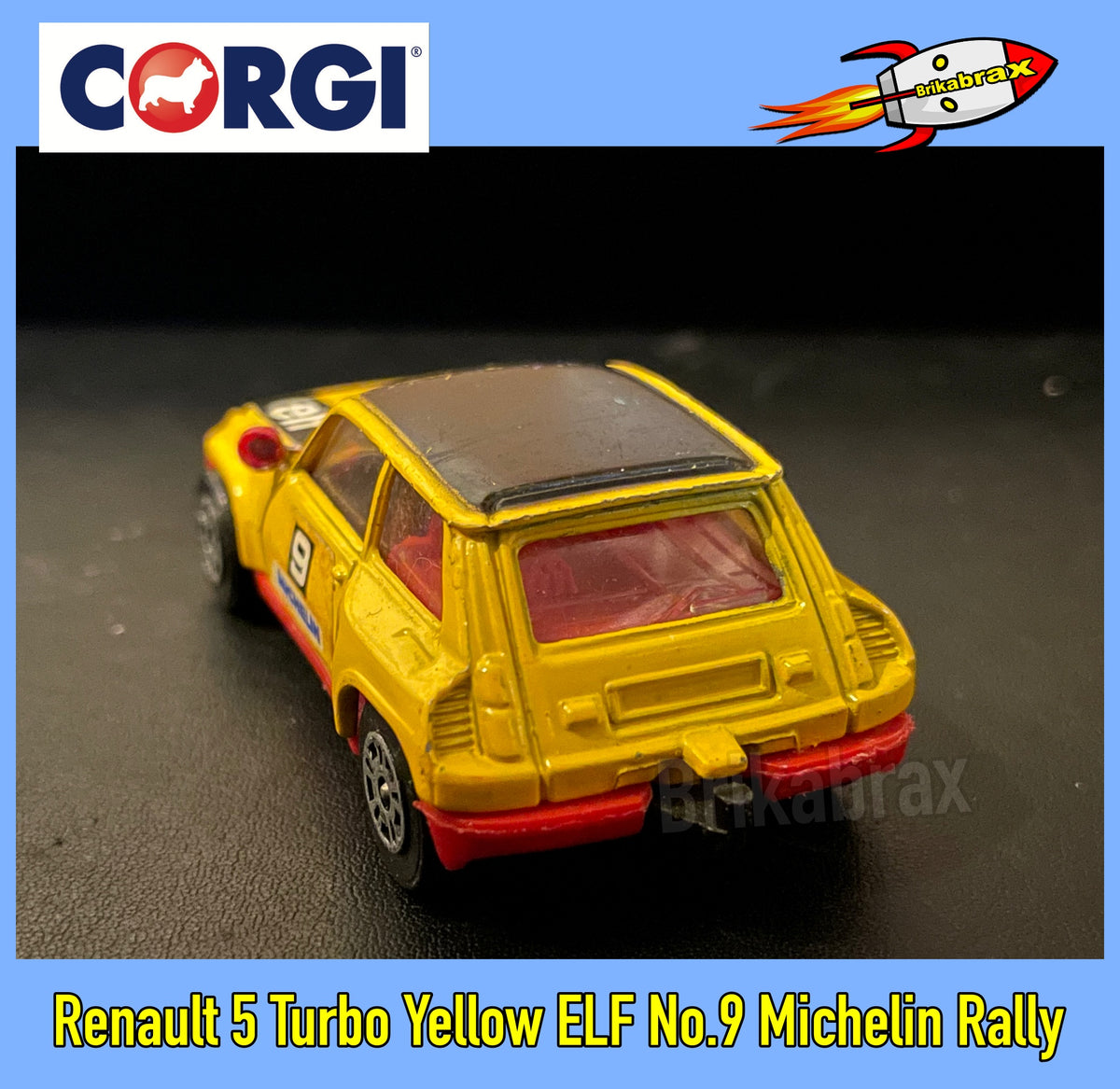 Corgi Toy Car: Renault 5 Turbo Yellow ELF No.9 Michelin Rally