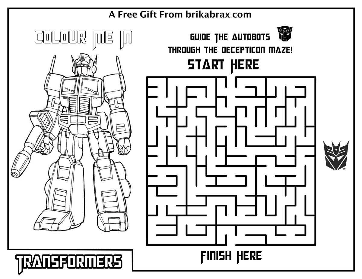 FREE PRINTABLE TRANSFORMERS COLOURING SHEET Brikabrax Com