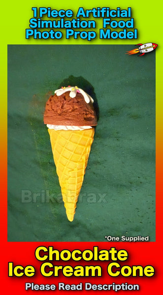 1 Piece Artificial Chocolate Ice Cream Cone Realistic Simulation Shop Photo Prop