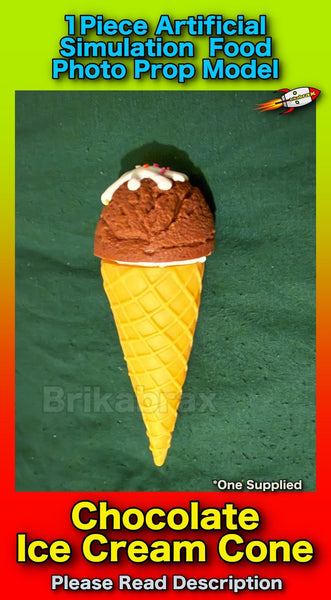 1 Piece Artificial Chocolate Ice Cream Cone Realistic Simulation Shop Photo Prop