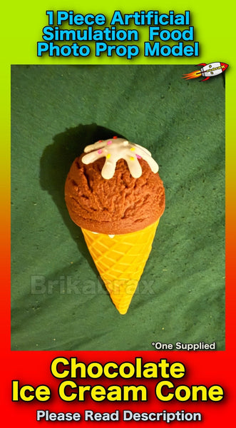 1 Piece Artificial Chocolate Ice Cream Cone Realistic Simulation Shop Photo Prop