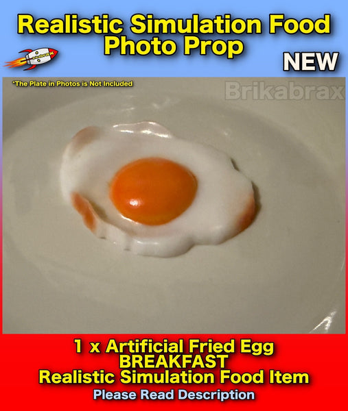 1 Piece Artificial Fried Egg Breakfast Realistic Simulation Food Photo Prop NEW
