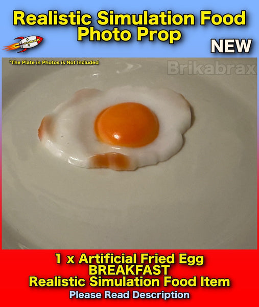1 Piece Artificial Fried Egg Breakfast Realistic Simulation Food Photo Prop NEW
