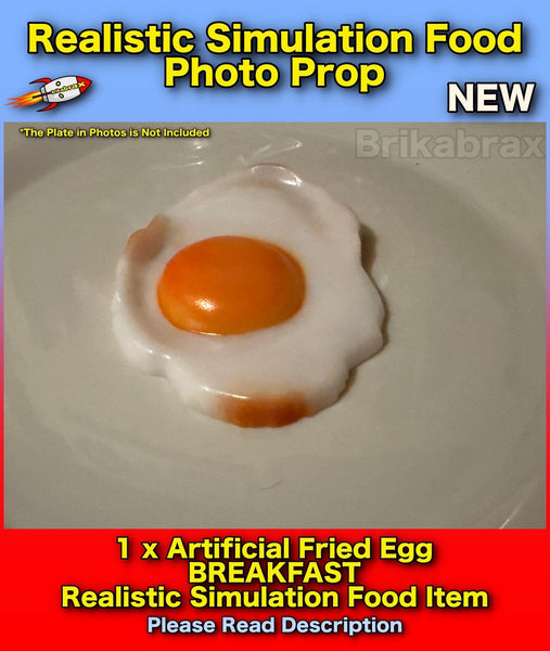 1 Piece Artificial Fried Egg Breakfast Realistic Simulation Food Photo Prop NEW