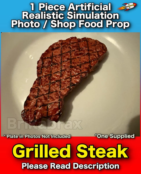 1 Piece Artificial Grilled Steak Realistic Simulation Food Photo Prop - New #C