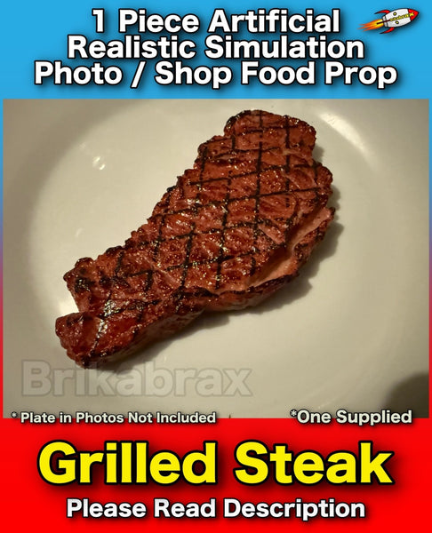 1 Piece Artificial Grilled Steak Realistic Simulation Food Photo Prop - New #C