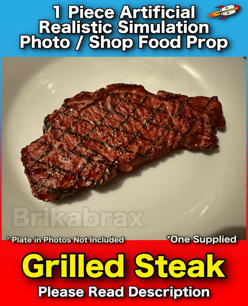 1 Piece Artificial Grilled Steak Realistic Simulation Food Photo Prop - New #C