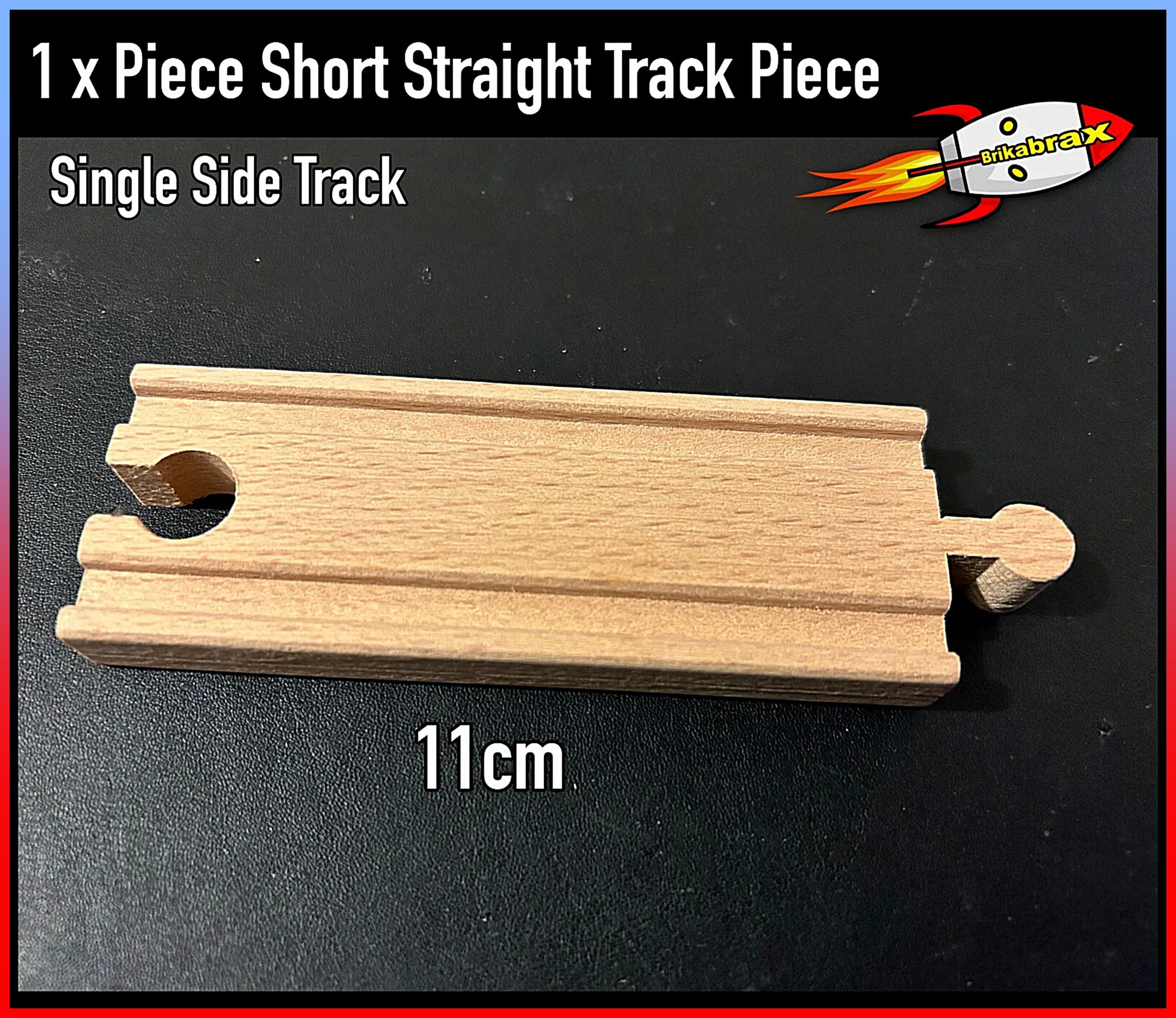 Vintage Wooden Roadway Track Piece: 1 x Piece Short Straight Track Piece (11cm) (One Piece Supplied)