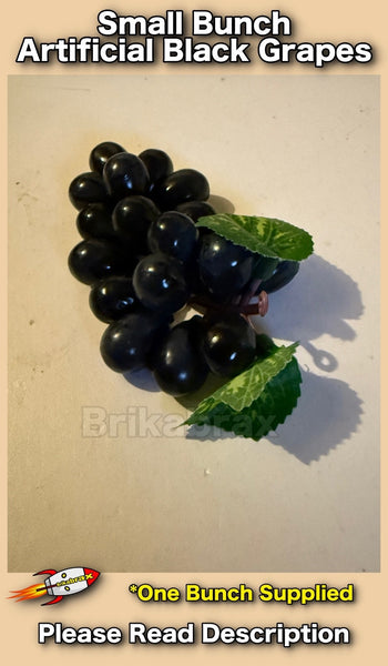 Small Bunch of Artificial Black Grapes Fruit Photo Plastic Shop Prop - NEW