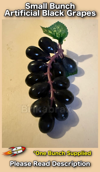 Small Bunch of Artificial Black Grapes Fruit Photo Plastic Shop Prop - NEW