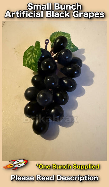 Small Bunch of Artificial Black Grapes Fruit Photo Plastic Shop Prop - NEW