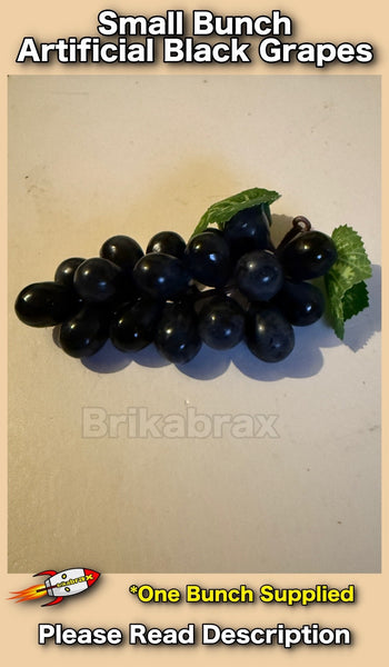 Small Bunch of Artificial Black Grapes Fruit Photo Plastic Shop Prop - NEW