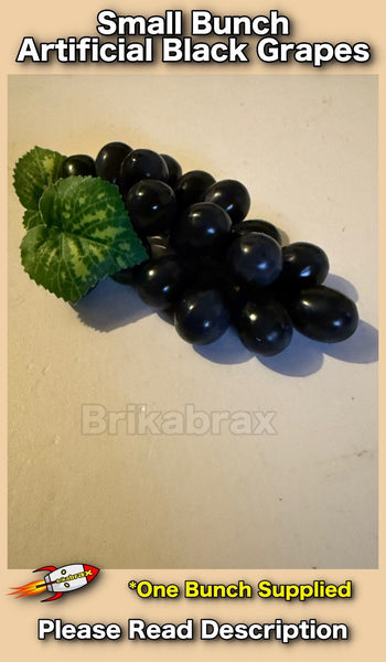 Small Bunch of Artificial Black Grapes Fruit Photo Plastic Shop Prop - NEW