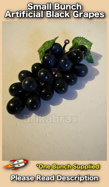 Small Bunch of Artificial Black Grapes Fruit Photo Plastic Shop Prop - NEW
