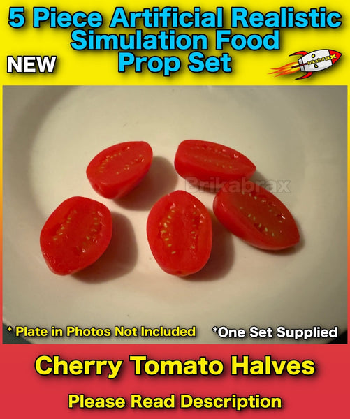 5 Piece Artificial Cherry Tomato Halves Realistic Simulation Education Prop #K