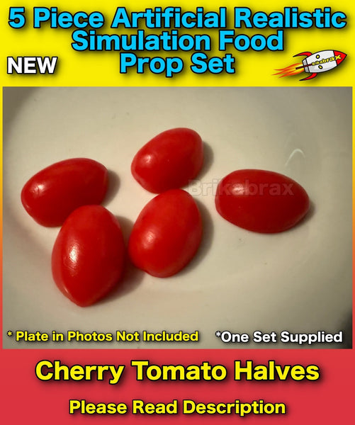5 Piece Artificial Cherry Tomato Halves Realistic Simulation Education Prop #K
