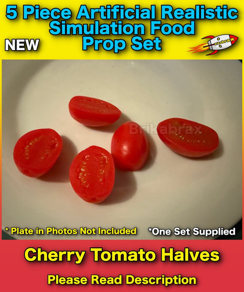 5 Piece Artificial Cherry Tomato Halves Realistic Simulation Education Prop #K