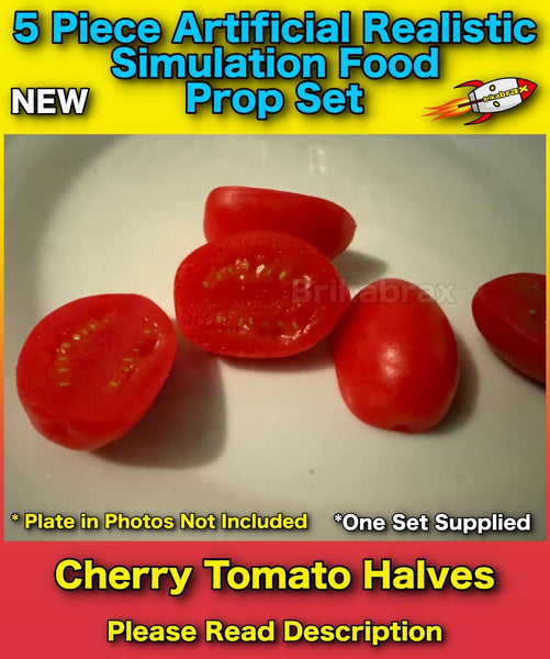 5 Piece Artificial Cherry Tomato Halves Realistic Simulation Education Prop #K