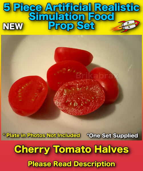 5 Piece Artificial Cherry Tomato Halves Realistic Simulation Education Prop #K