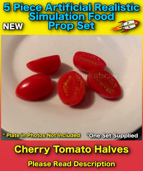 5 Piece Artificial Cherry Tomato Halves Realistic Simulation Education Prop #K