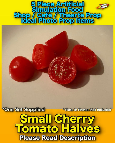 5 Piece Artificial Cherry Tomato Halves Realistic Simulation Food Education Prop