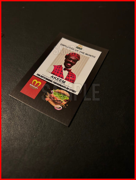 Coming to America Novelty Employee of the Month / The Royal Family of Zamunda Double Sided Mini Business Card - Size: 8.5cm x 5.5cm x 0.02cm