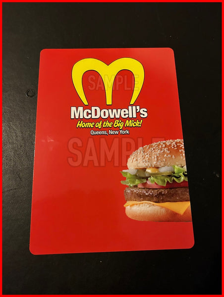 Coming to America Novelty Prop Set: McDowell's Burger Card Flier & Mini Cards Set (From 33 Pop Con 15)