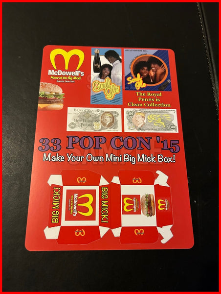 Coming to America Novelty Prop Set: McDowell's Burger Card Flier & Mini Cards Set (From 33 Pop Con 15)