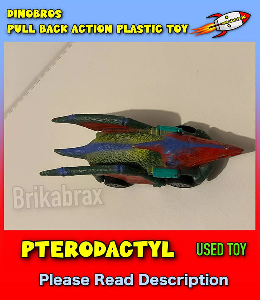 Dinobros Pterodactyl Dinosaur Pull Back Action Plastic Toy Car (USED)