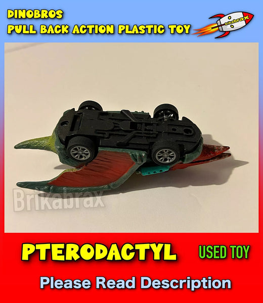 Dinobros Pterodactyl Dinosaur Pull Back Action Plastic Toy Car (USED)