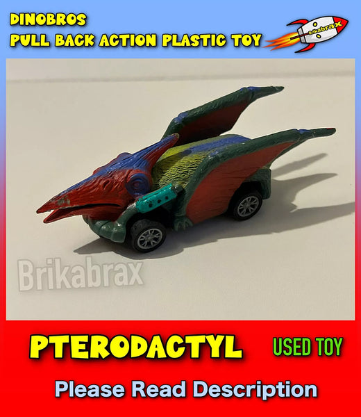 Dinobros Pterodactyl Dinosaur Pull Back Action Plastic Toy Car (USED)