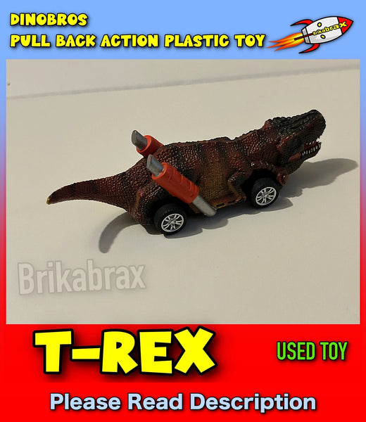 Dinobros T REX Dinosaur Pull Back Action Plastic Toy Car (USED TOY)