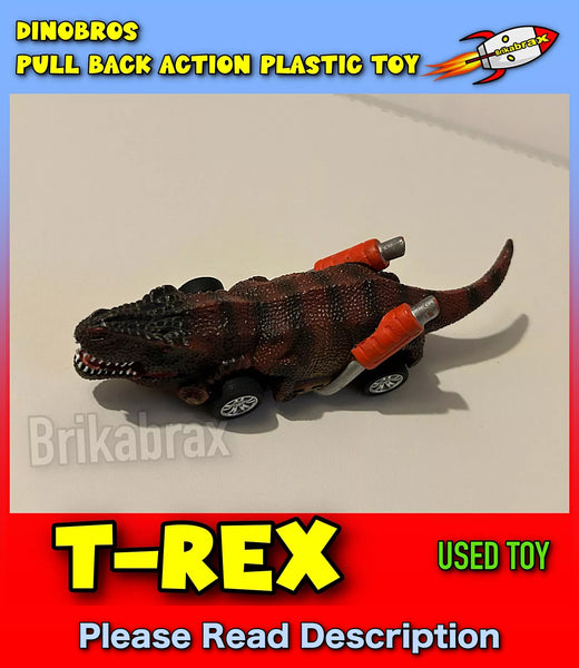 Dinobros T REX Dinosaur Pull Back Action Plastic Toy Car (USED TOY)