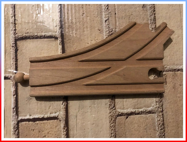 Vintage Wooden Roadway Track Piece: 1 x Duel Direction Rail Junction Piece (Railway Track) (One Piece Supplied)