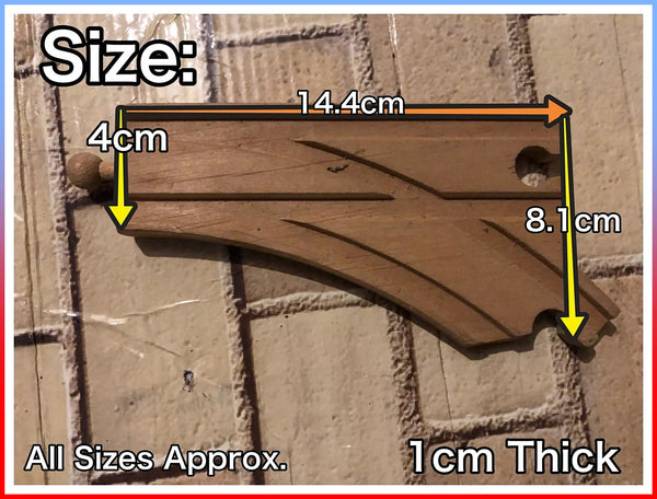 Vintage Wooden Roadway Track Piece: 1 x Duel Direction Rail Junction Piece (Railway Track) (One Piece Supplied)