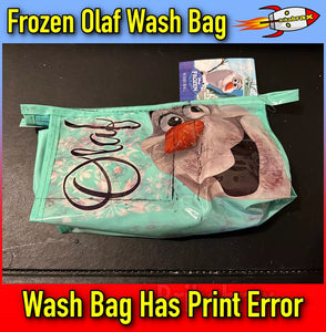 Frozen Olaf Wash Bag (Item Has Print Error on One Side) New Tagged