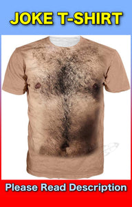 Hairy Chest Joke Crew Neck T-Shirt (Select Size) One Supplied