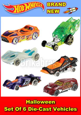 Hot Wheels Halloween Set Of 6 Die-Cast Vehicles - Toy Bundle