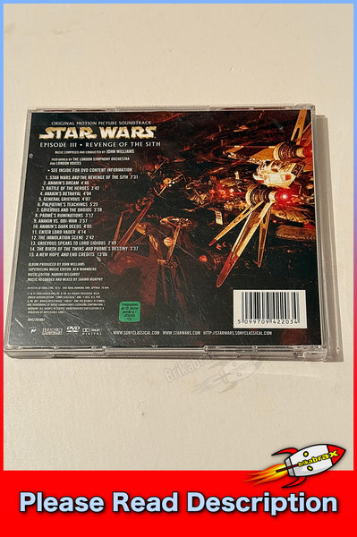 Star Wars III Revenge Of The Sith John Williams Soundtrack CD + Bonus DVD Sony (USED)