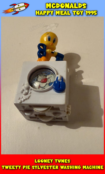 LOONEY TUNES Tweety Pie Sylvester Washing Machine McDonald's 1995 (USED)