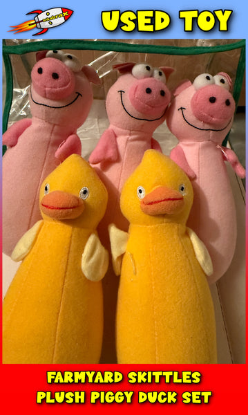 Farmyard Skittles Plush Piggy Duck Set (Not Complete) in Carry Bag (USED)