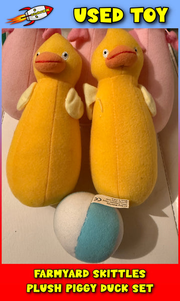 Farmyard Skittles Plush Piggy Duck Set (Not Complete) in Carry Bag (USED)